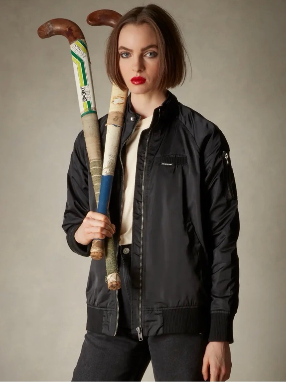 Members Only Women’s Black Satin Bomber Jacket